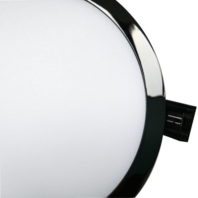 Modern White Black Gold Nickel Silver 12W Round Slim Aluminum Recessed LED Panel Light Ceiling