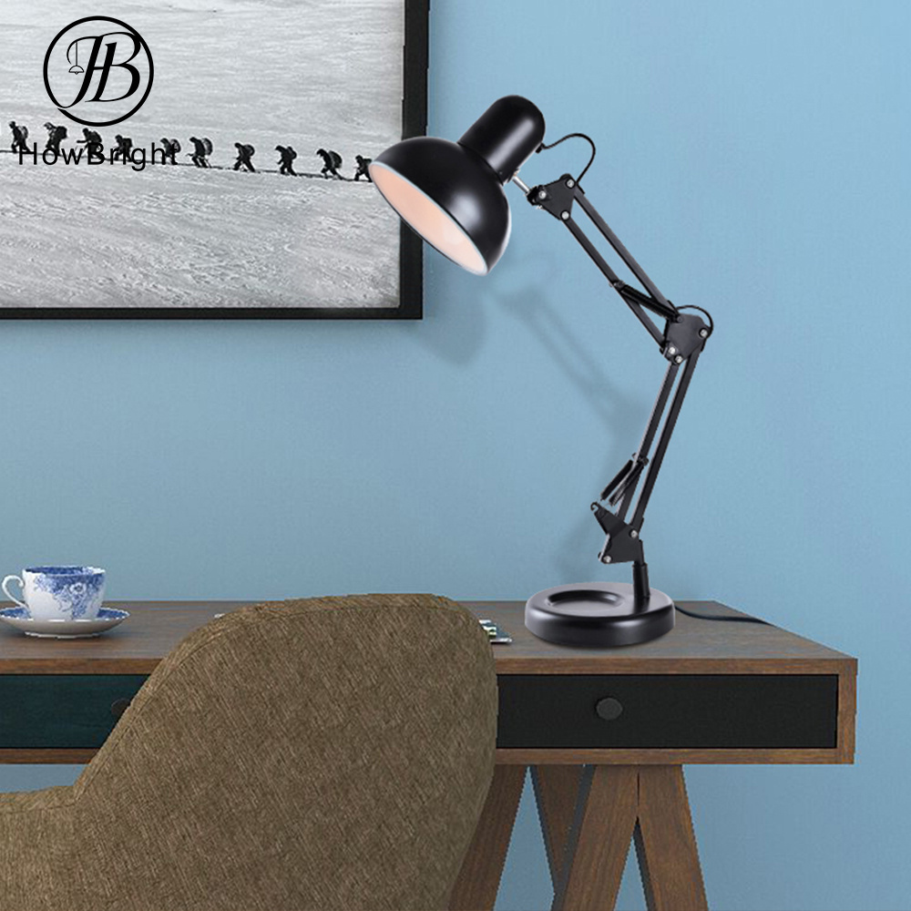 Modern Design Reading Table Light Black Adjustable For office/Studio/Hotel Bedside Light Metal Swing Arm Table Lamp