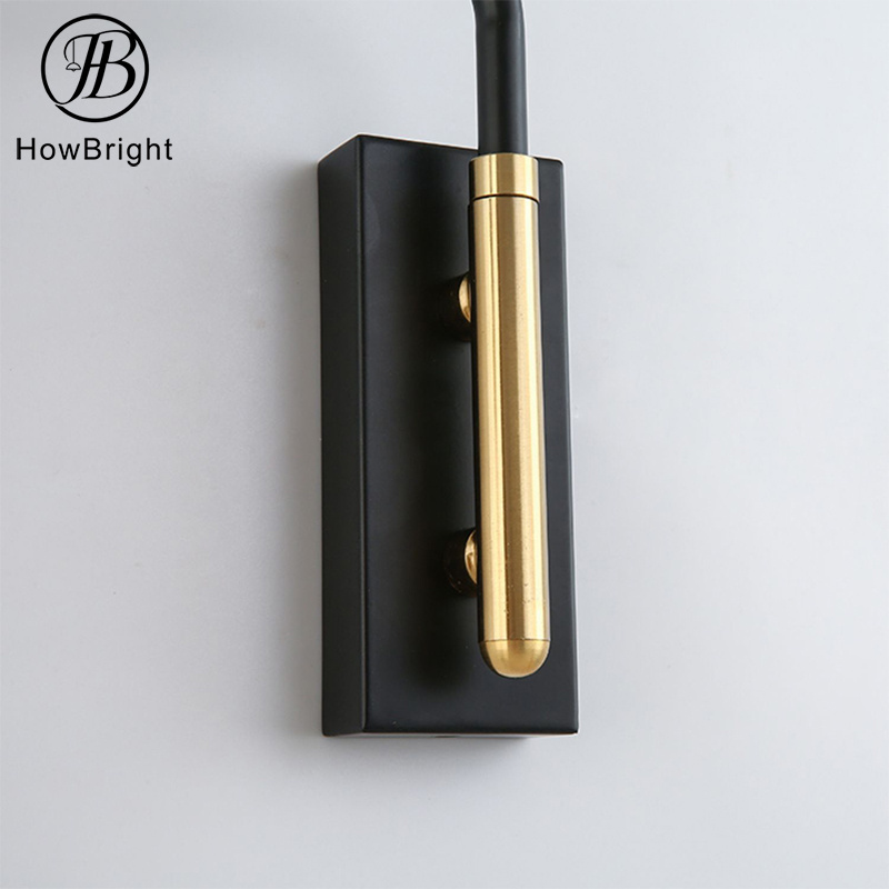 Newest design wall left and right swing arm wall sconce gold and black color aluminum for home bedroom wall lamp