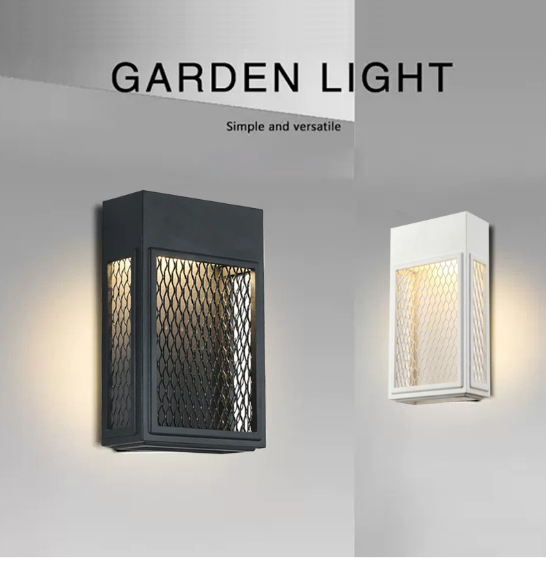 Modern Design Iron Lamp Shade Square Mesh Cover Waterproof Outdoor Lawn Led Light Garden Lawn Lamp Courtyard Landscape Lamp