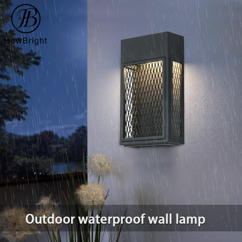 Modern Design Iron Lamp Shade Square Mesh Cover Waterproof Outdoor Lawn Led Light Garden Lawn Lamp Courtyard Landscape Lamp