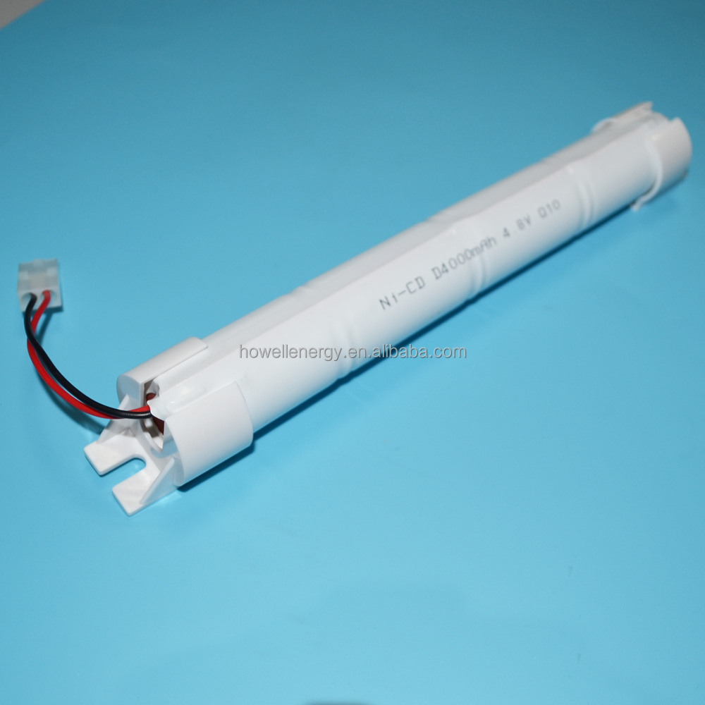 4.8V nicd 4000mah D4000 nimh rechargeable battery pack 4.8v for emergency lighting