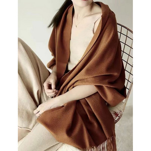 wholesale designer custom Long luxury winter 100% cashmere silk knit wrap scarf airplane scarves shawl for women 325G