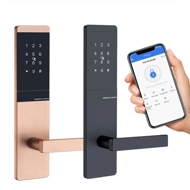 High-End Elegant TT  Hotel App Smart Hotel Locks With Silver Black Hotel Lock System Smart Digital door lock