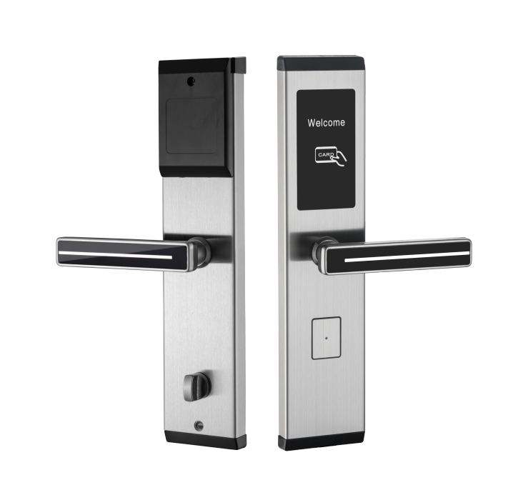 Low Price Mechanical Key Card Unlock Aluminum Panel Digital Smart Door Lock For Hotel