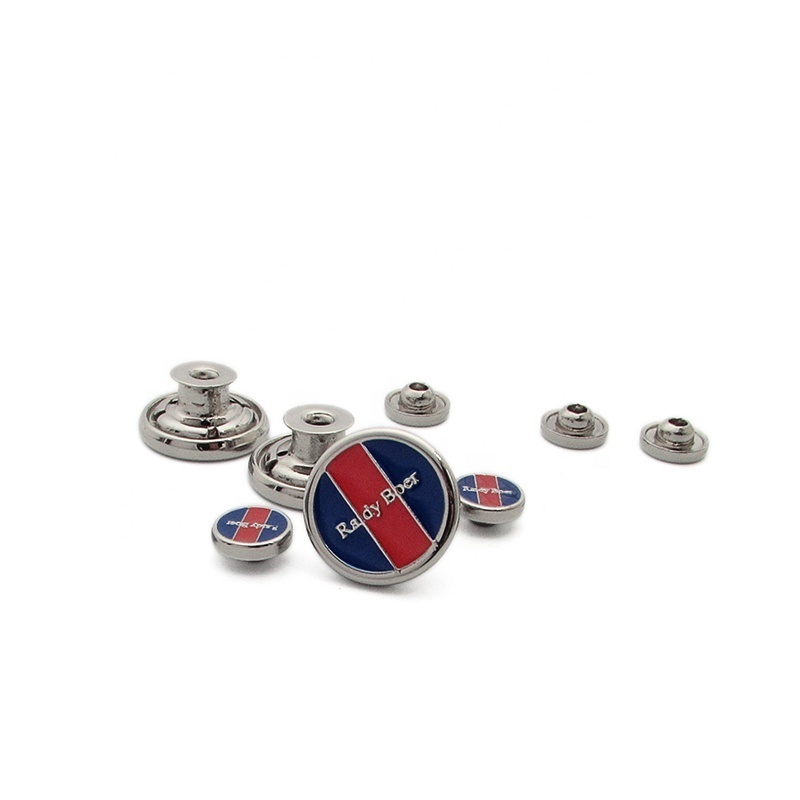 Silver metal button color enamel logo tack button for clothes