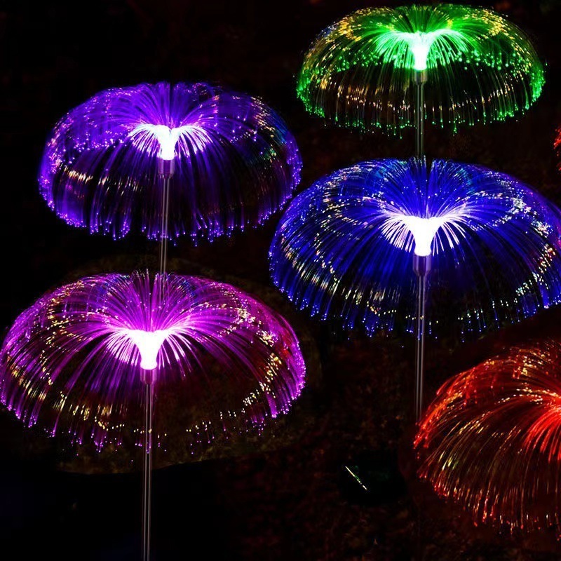 Howlighting Outdoor Waterproof Fireworks Lawn Patio Landscape Holiday Decoration LED Flower Jellyfish Solar Garden Light