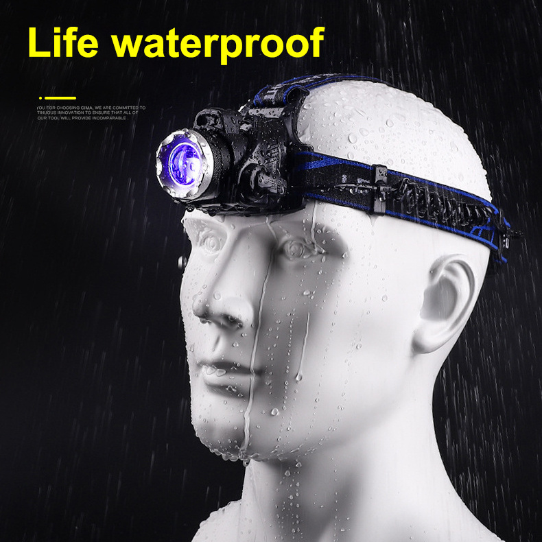 Head-mounted Miner's Lamp Outdoor Induction Zoom Fishing Headlamp High Power Waterproof Led Headlamp Flashlight