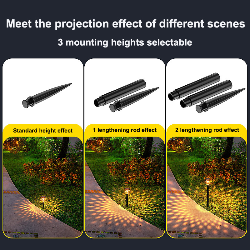 Courtyard Path Waterproof Projection Floor Lamp Outdoor Garden 2022 New Decorative Landscape Light Led Solar Lawn Light