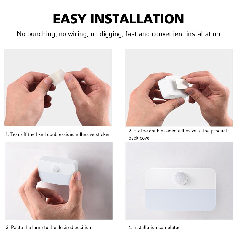 Howlighting PIR Smart Sensor Cabinet Light 3AAA Dry Battery Led Stair Night Light Motion Sensor Light