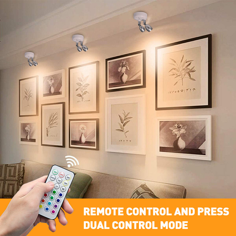 Howlighitng 13-color Adjustable Led Remote Wireless Battery Operated Accent Lights Spotlight for Home