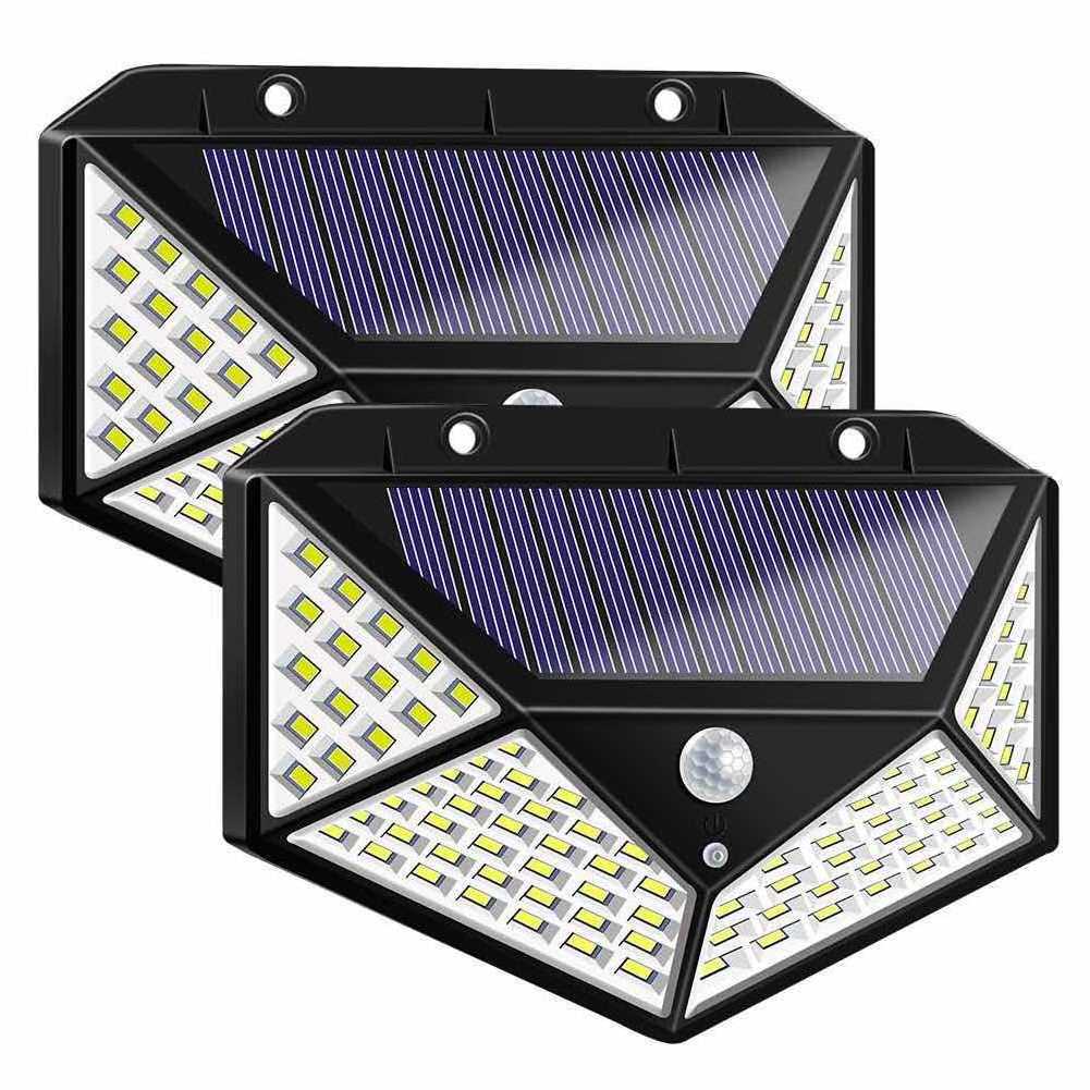 Howlighting Outdoor 100 LED Waterproof Solar Garden Lamp Motion Sensor PIR Solar Wall Garden Light