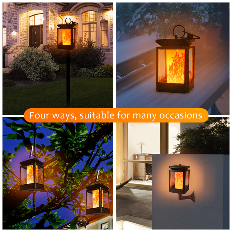 Fire Torch Light Warm White Ip 55 Decoration Outdoor Lantern Lamp Led Flame Effect Light Hanging Solar Lights