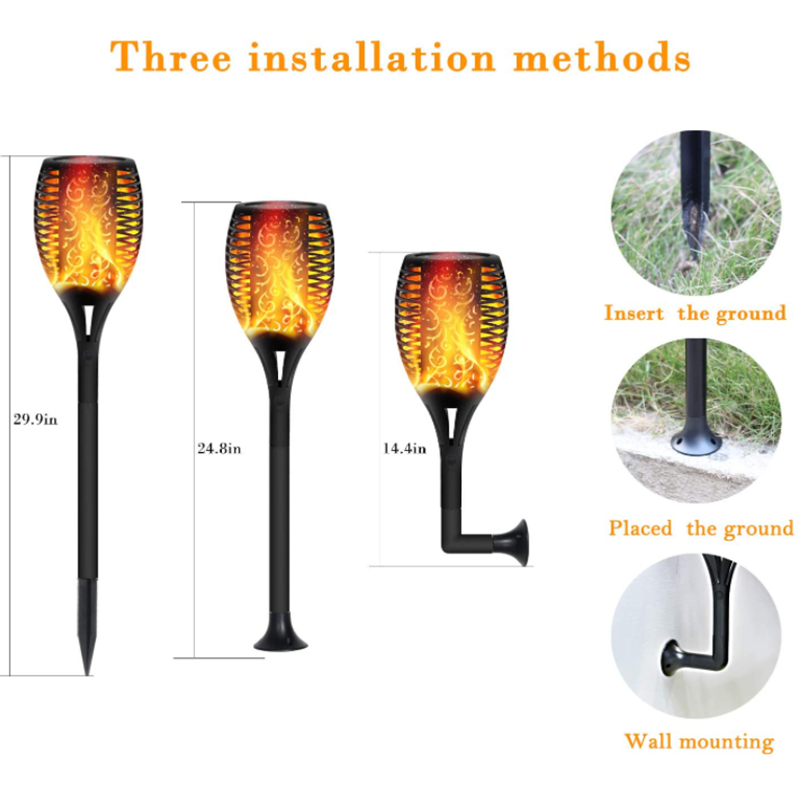 Howlighting 12LED MINI Torch Lights Realistic Dancing Flames PP IP55 Waterproof Outdoor Lawn Led Solar Garden Light