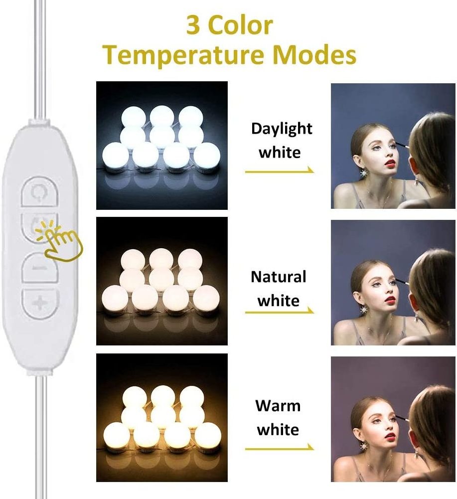 Howlighting Bathroom Hollywood Style Dimmable LED Makeup Mirror Light Vanity Mirror Bulb USB Mirror Light