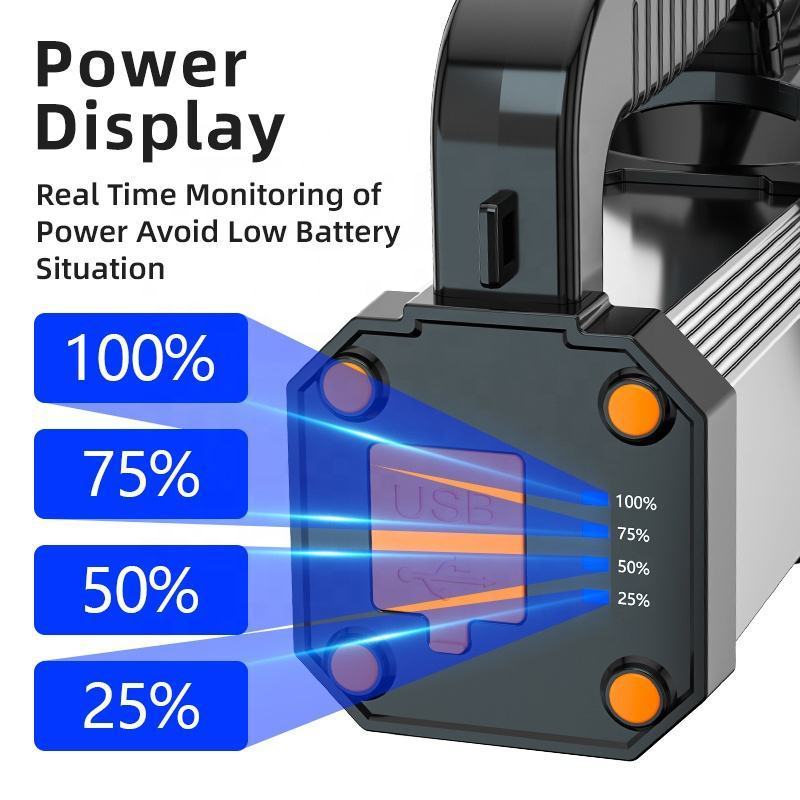 Howlighting Waterproof LED Searchlight Rechargeable Flashlight 1400 High lumens Super Bright Spotlight Handheld Searchlight