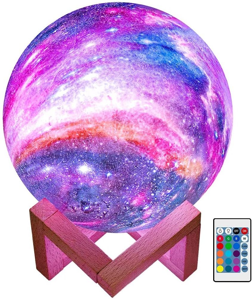 3D Lamp 16 Colors Moon Touch Light USB Rechargeable LED Night Light  With Remote Control