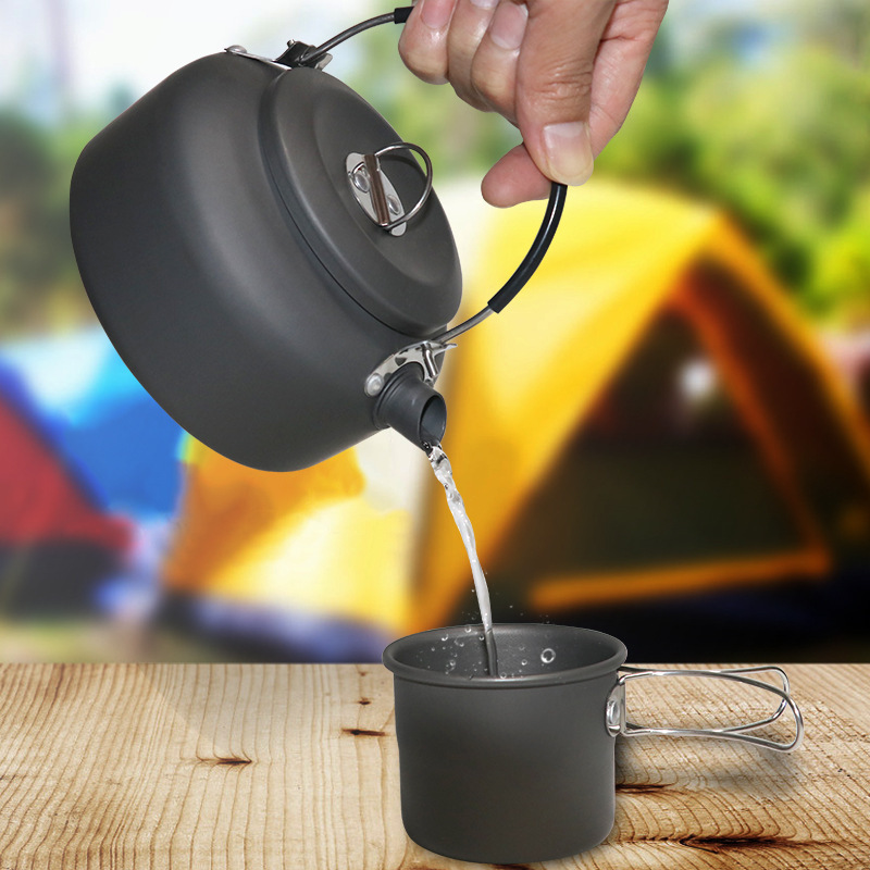 Howlighting 0.8L 1L Mini Aluminum Alloy Anodized Outdoor Camping Cooking Foldable Water Tea Kettle Coffee Pot