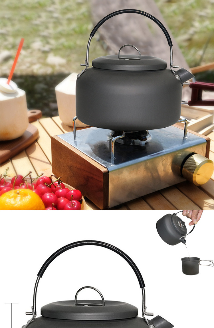 Howlighting 0.8L 1L Mini Aluminum Alloy Anodized Outdoor Camping Cooking Foldable Water Tea Kettle Coffee Pot