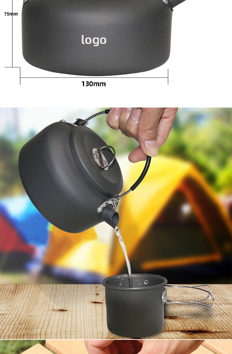 Howlighting 0.8L 1L Mini Aluminum Alloy Anodized Outdoor Camping Cooking Foldable Water Tea Kettle Coffee Pot