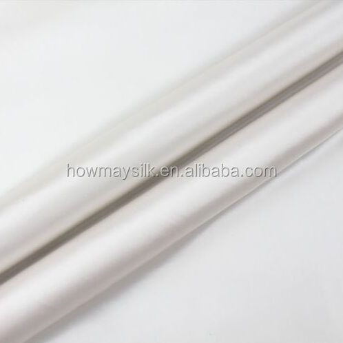 Howmay Silk Fabric 19m/M 95% Silk Spandex White Silk Stretch Satin Charmeuse Fabric For Dyeing Or Printing