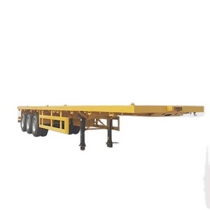 low price 3 axle 40ft container flat bed semi trailer truck and trailer dimensions 40ft flatbed trailer