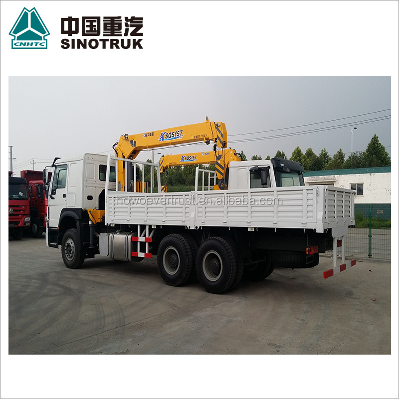 2024 hot sale 371hp SINOTRUK HOWO 6 ton used truck crane 6 ton used truck mounted crane