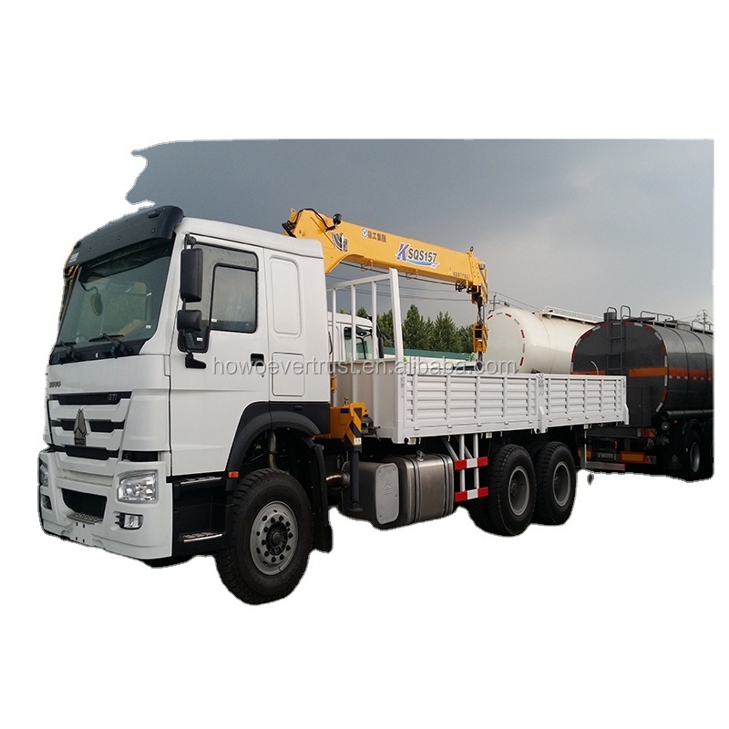 2024 hot sale 371hp SINOTRUK HOWO 6 ton used truck crane 6 ton used truck mounted crane