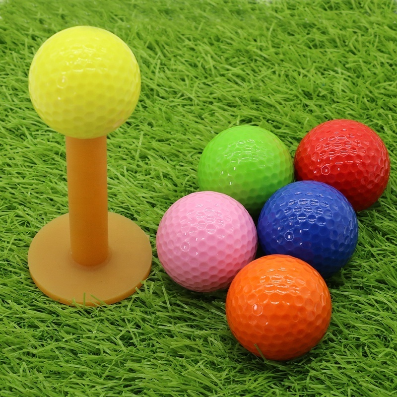 HOW TRUE Wholesale 2 Layers Colorful Practice Golf Balls Custom Logo Blank Driving Range Mini Golf Gift Balls