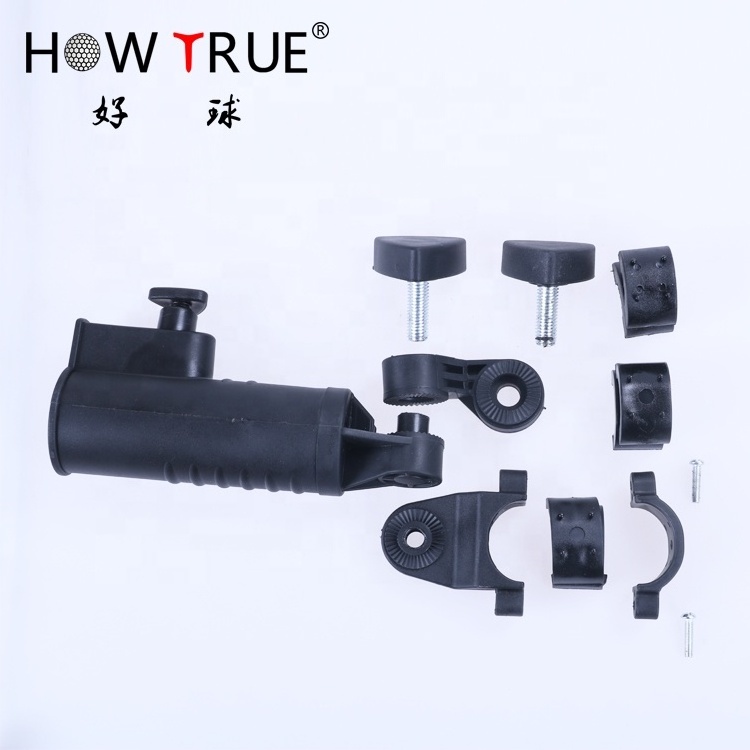 Black Plastic Golf Adjustable Umbrella Holder For Push Trolley