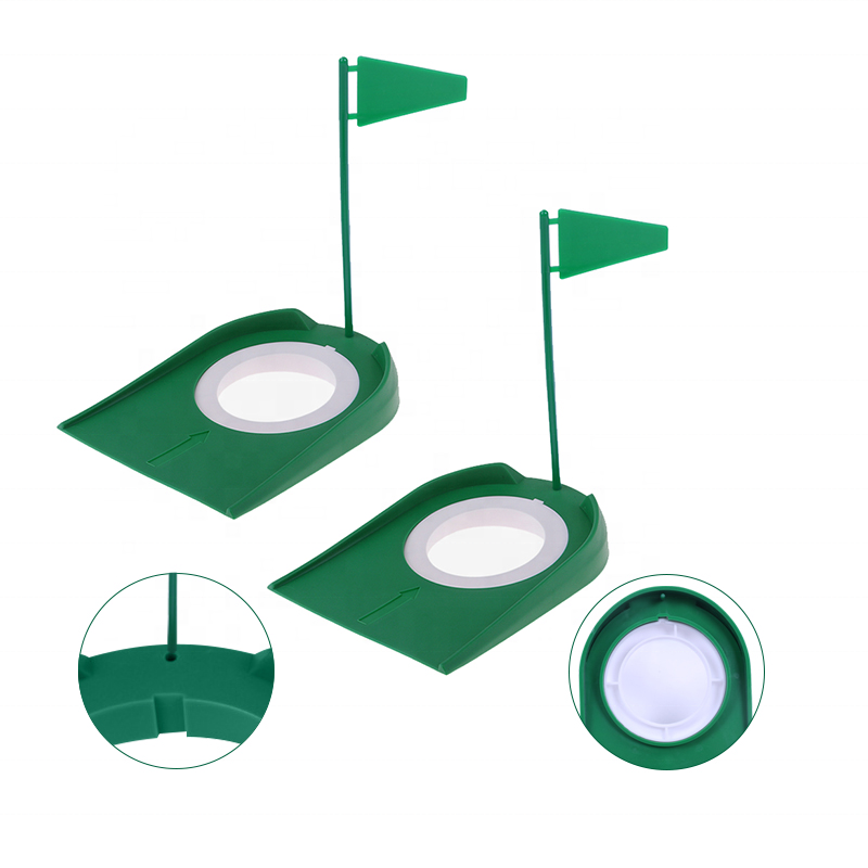 Wholesale Golf Hole Cup Trainer Accessories Plastic Golf Ball Putting Practice Plate Golf Putting Cup With Flag