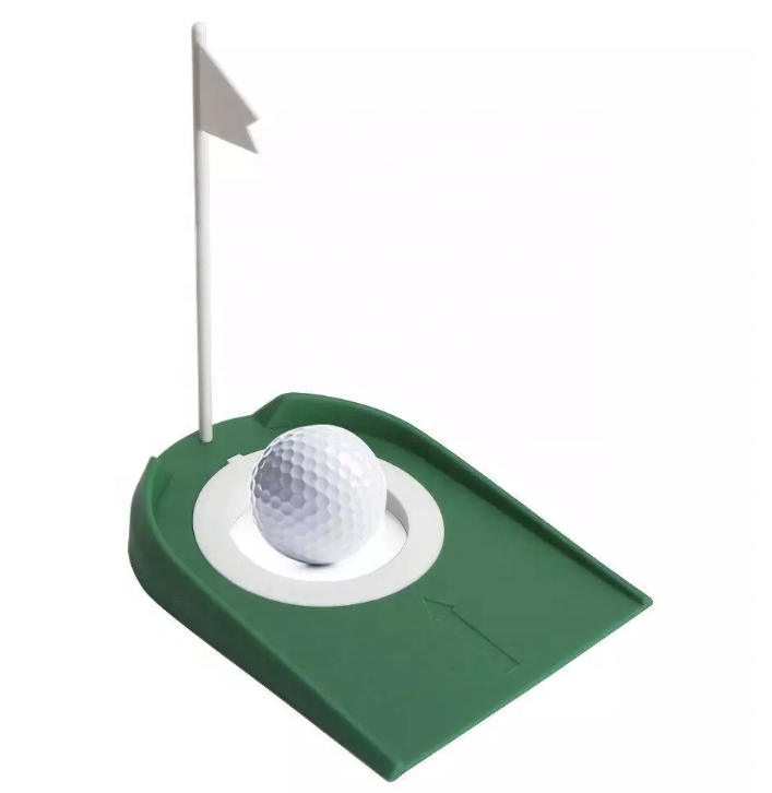 Wholesale Golf Hole Cup Trainer Accessories Plastic Golf Ball Putting Practice Plate Golf Putting Cup With Flag