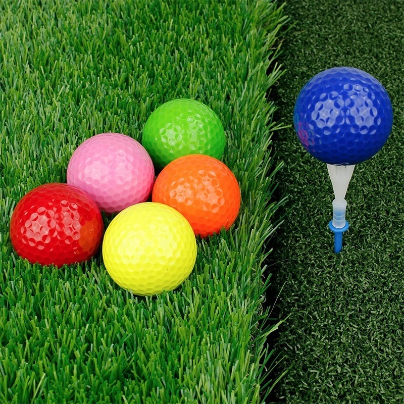 HOW TRUE Wholesale 2 Layers Colorful Practice Golf Balls Custom Logo Blank Driving Range Mini Golf Gift Balls