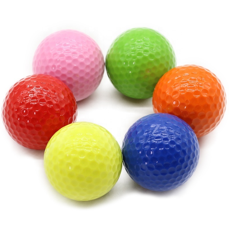 HOW TRUE Wholesale 2 Layers Colorful Practice Golf Balls Custom Logo Blank Driving Range Mini Golf Gift Balls