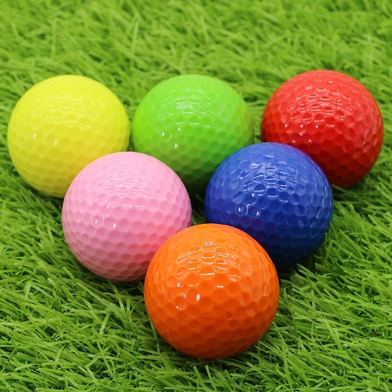 HOW TRUE Wholesale 2 Layers Colorful Practice Golf Balls Custom Logo Blank Driving Range Mini Golf Gift Balls