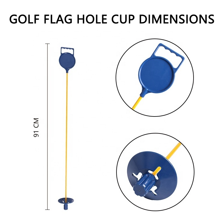 Wholesale Multicolour 91cm Plastic Golf Putting Green Marker Golf Pole Flagpole Golf Hole Cup Practice Putting Green Flags