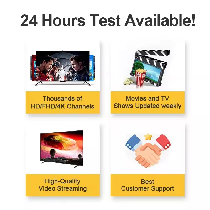 Free Test Set Top Box IP TV M3u Smart TV Panel Stable 12 Months Subscription Code for Android box TV stick