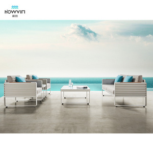 modern luxury leisure round outdoor garden furniture rattan 6 seater sofa sets patio furniture