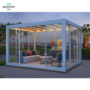 Howvinoutdoor garden 3x4 used glass roof alluminio sun shade patio automatic beach pergola for sale large outdoor pergola gazebo