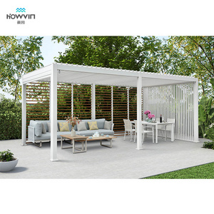 Howvin top quality easily assembled aluminum hot tub garden sunroom pergola canopy gazebo patio cover system retractable pergola