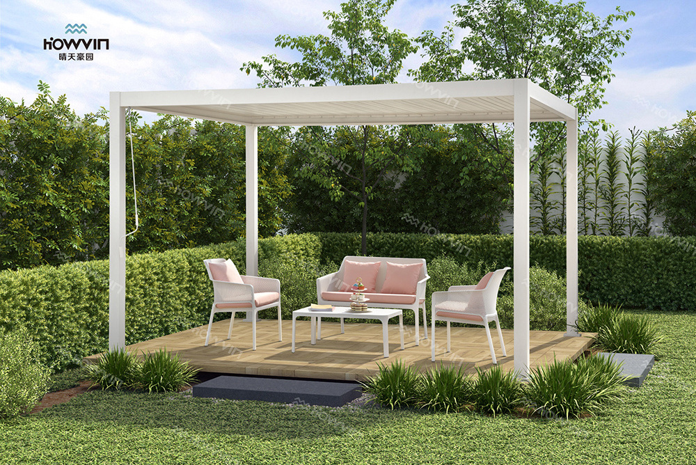 China Suppliers Fully Pergola Waterproof Louvered Roof Retractable China Pergola Sliding Folding Outdoor Round Pergola Aluminium