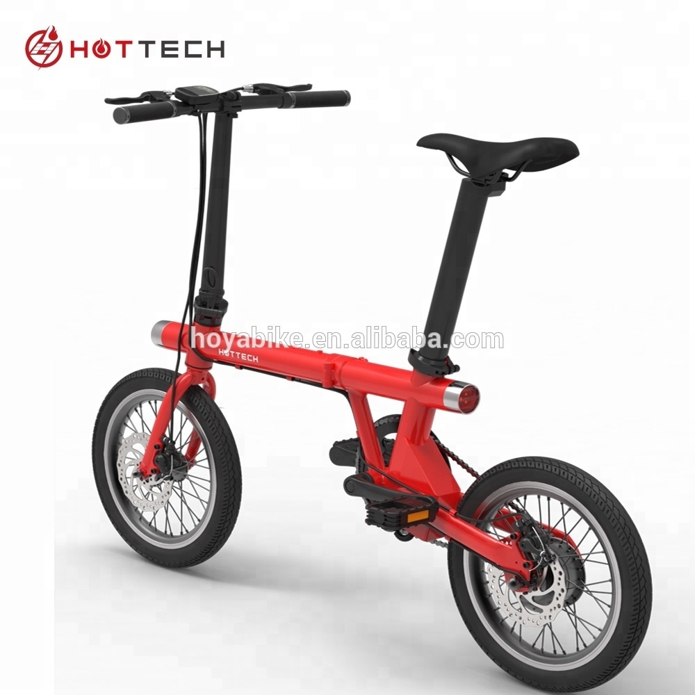 Hottech 14/16 Folding Electric Bike Launched Aluminum New 2018 Bicycle Lithium Battery Ce Rear Hub Motor Aluminum Alloy 