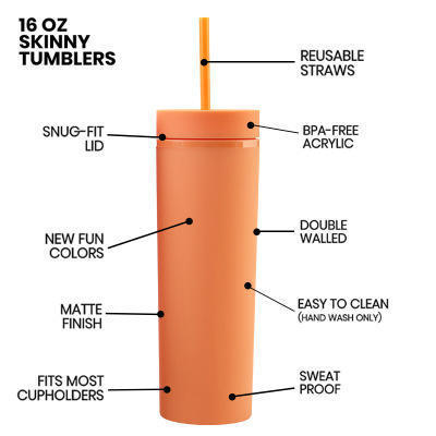 2023 New Arrivals High Quality 16oz Dome Lid Skinny Tumbler With Lid And Straw