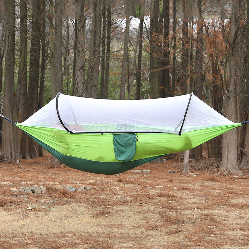 2023 Top Seller Nylon Waterproof Foldable Hammock for Outdoor Ultra light Automatic Fast-Opening Mosquito Net Sleep Hanging Bed