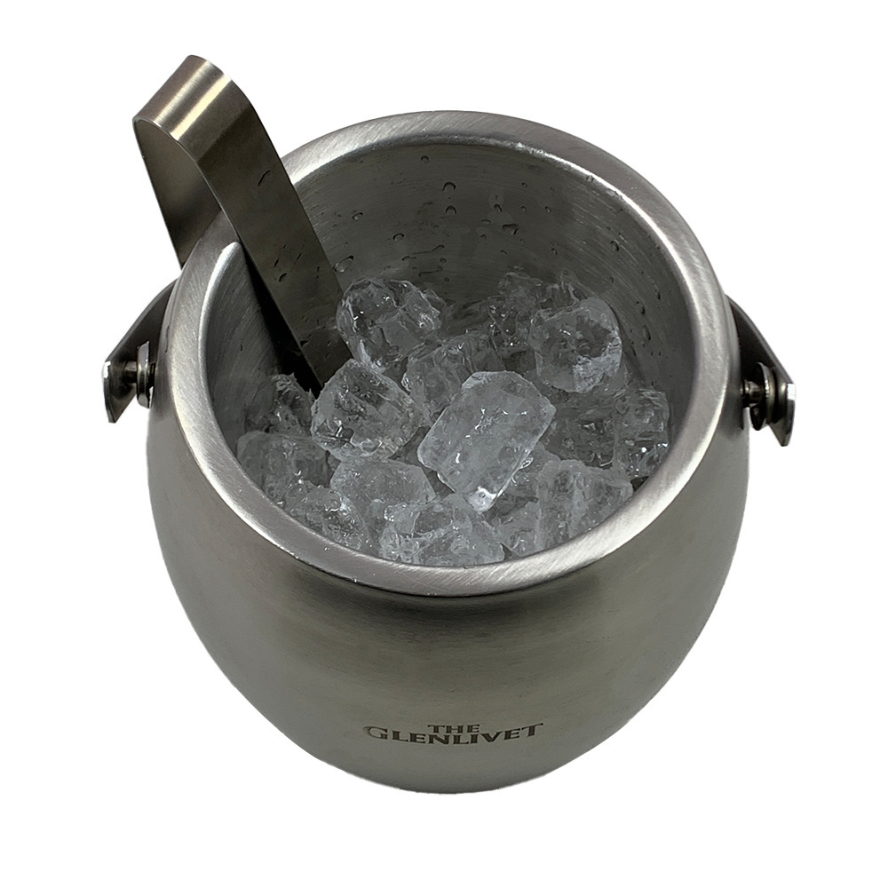 American Style Customizable Ice Buckets Colorfast Shiny Wood Stainless Steel Ice Bucket For Bar