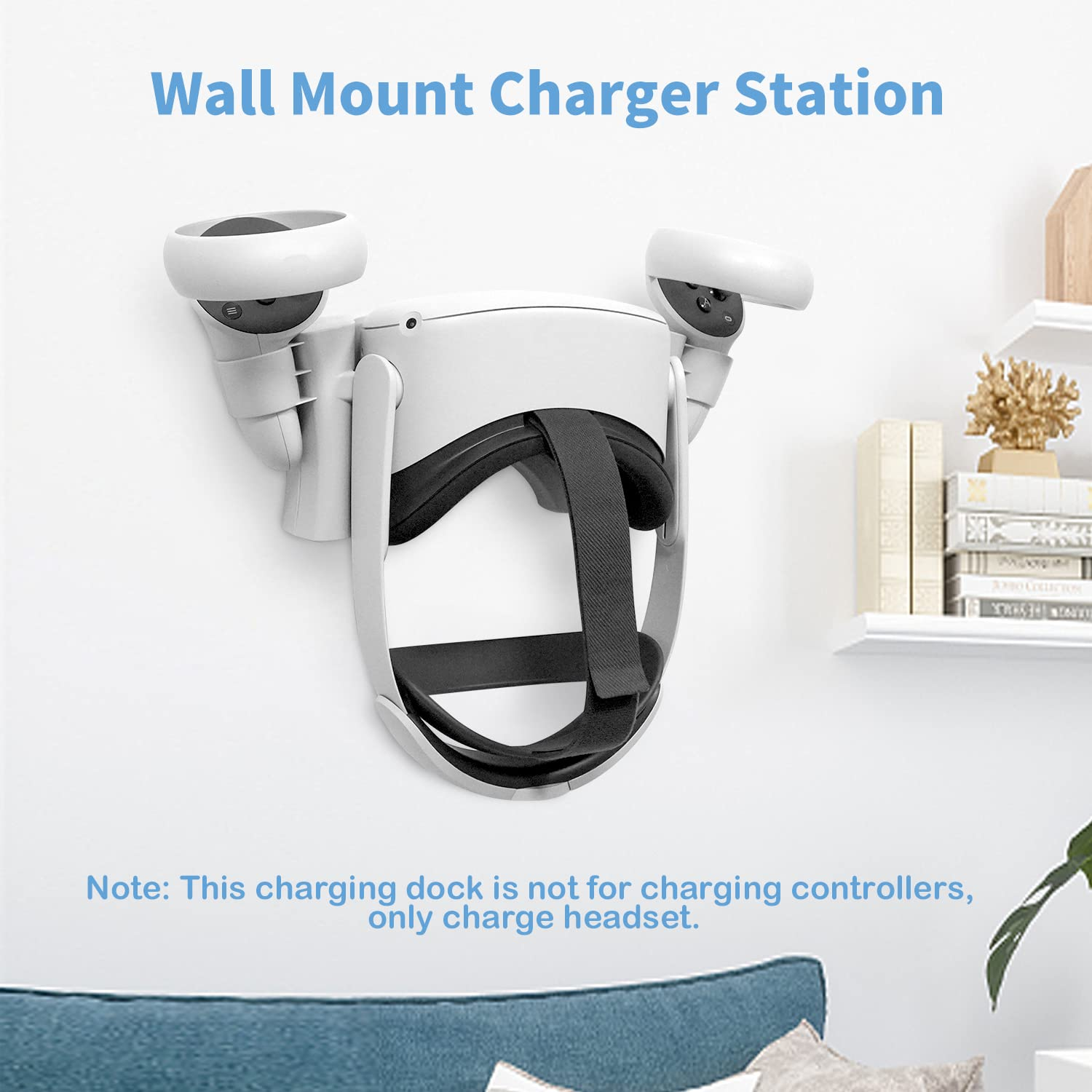 VR Charging Dock Magnet Headset Controllers Stand For Meta Oculus Quest 2 Accessory RGB Breath Light Wall Mount Charger Station