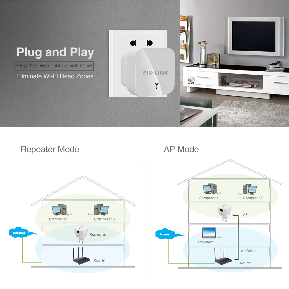 300Mbps Wireless-N Repeater/AP Tplink Wifi Extender Signal Wifi Repeater Wireless Range Extender