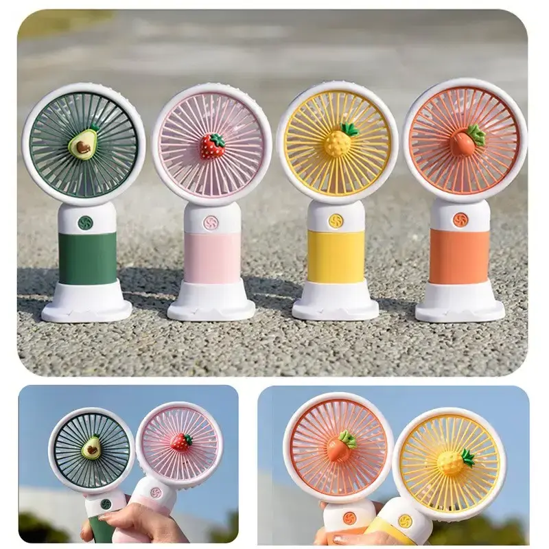 Creative summer desktop outdoor portable fan USB charging mini handheld fan children kids handheld rechargeable pocket fan