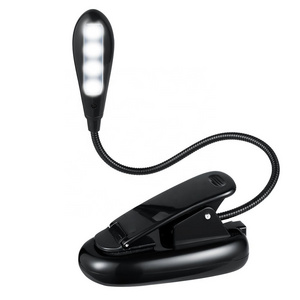 LED Book Light Rechargeable Warm 4 LED Book Light Easy Clip on Reading Light