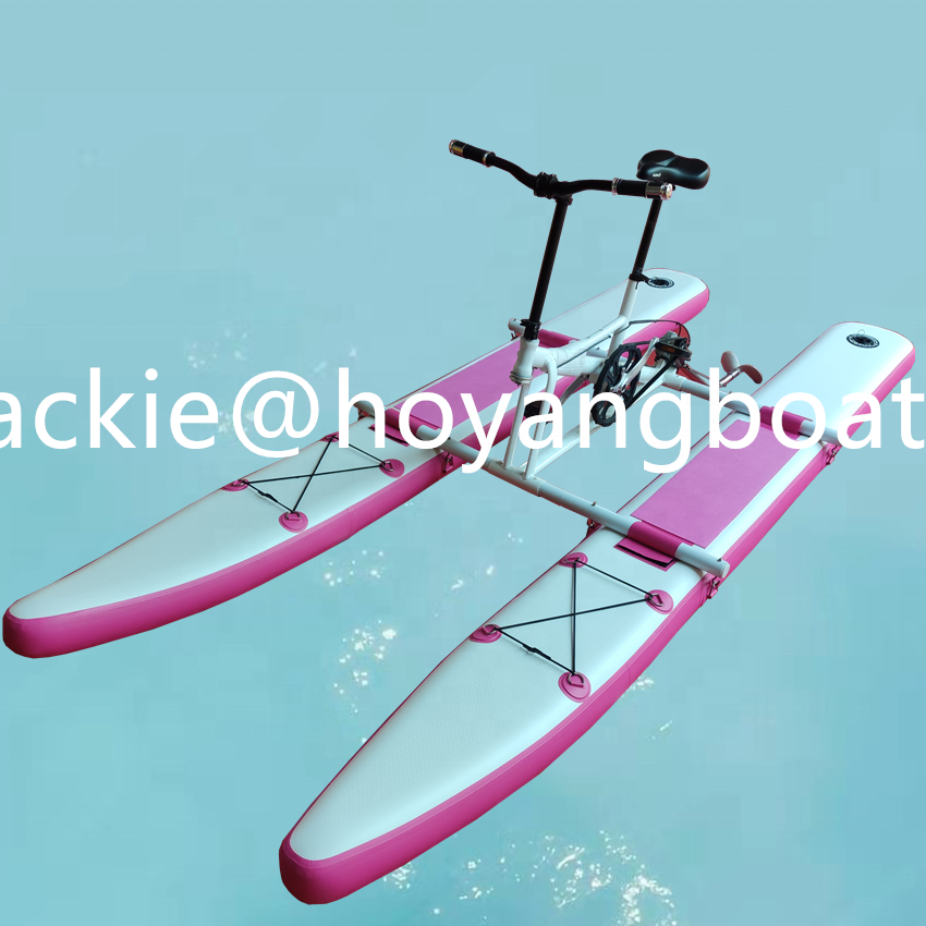 Adult Pedal PVC Inflatable Pink water bike leisure equipment water pedal boats for sale